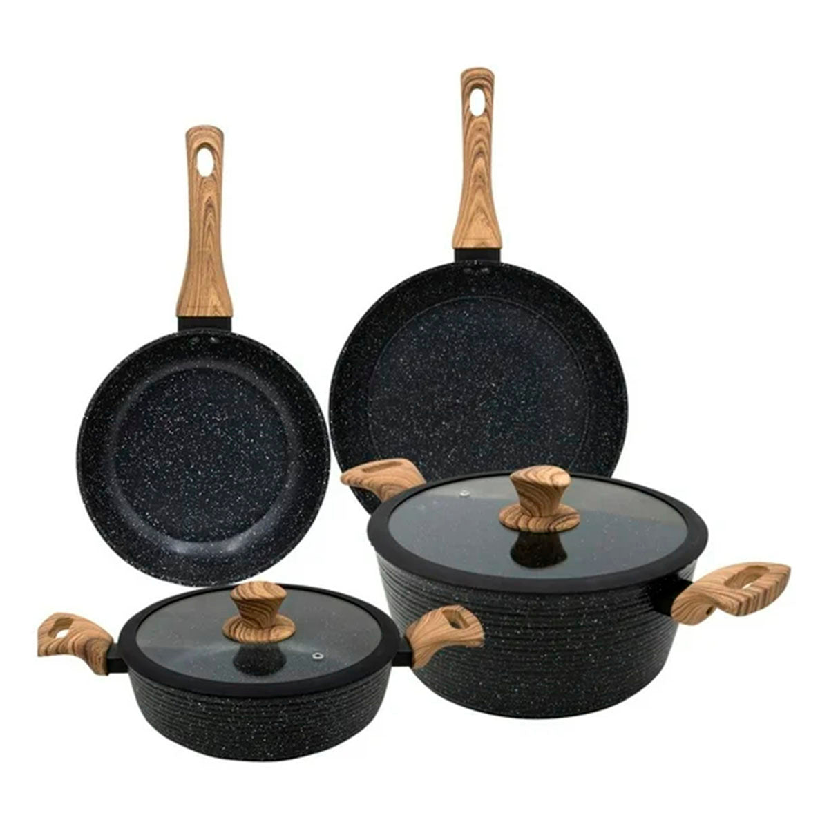 JUEGO DE SARTENES LOVECOOK NEGRO 6 PIEZAS