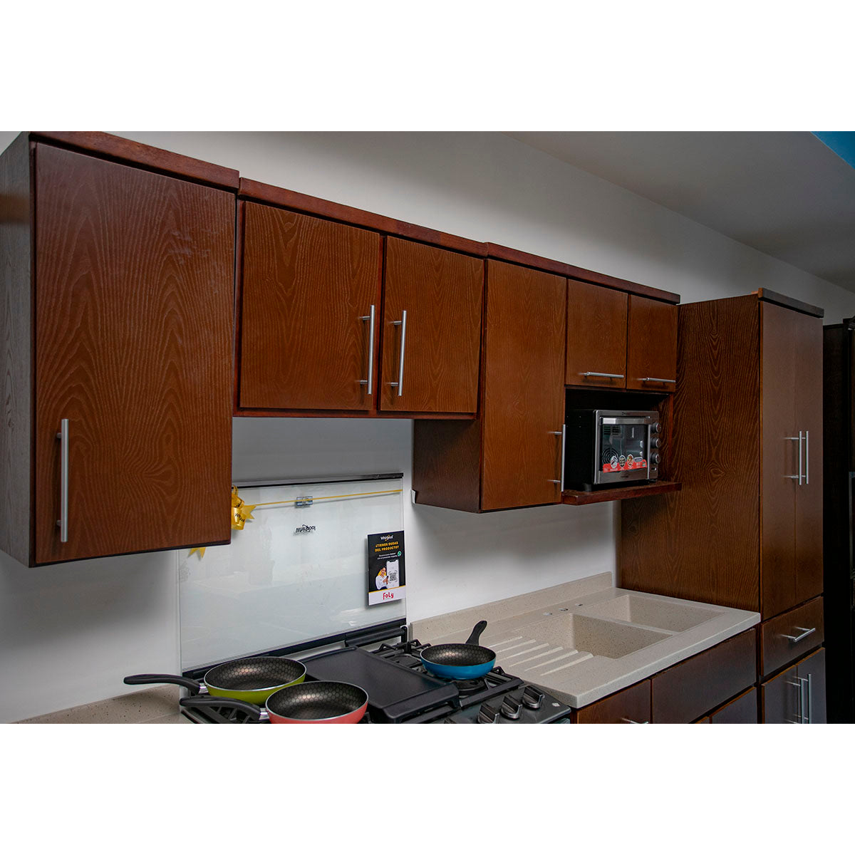 Cocina Integral Bela Nogal 2.40m 5 Piezas