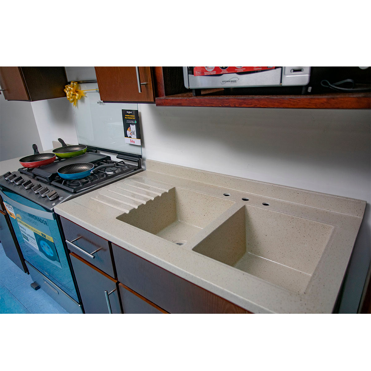 Cocina Integral Bela Nogal 2.40m 5 Piezas