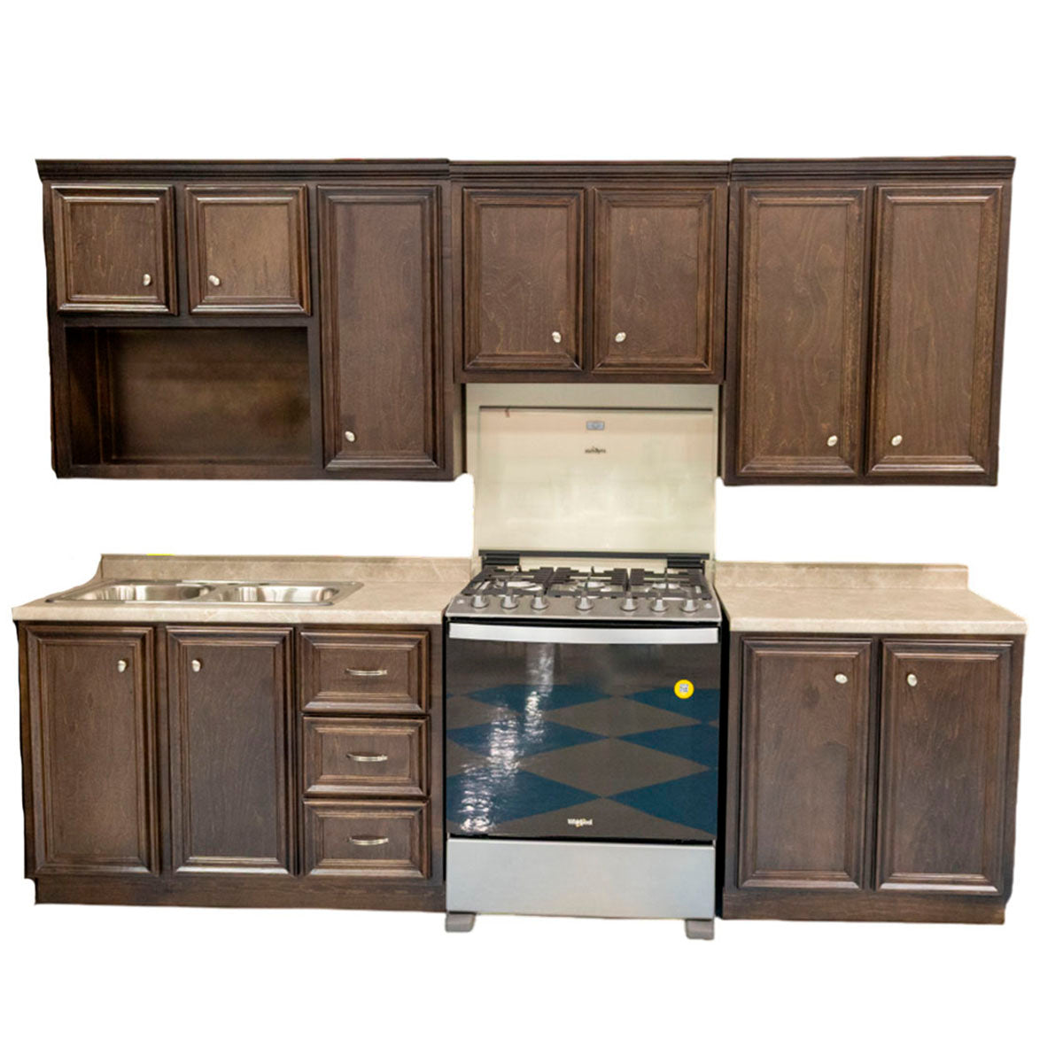 COCINA INTEGRAL CHIHUAHUA 2.80M NOGAL 5 PIEZAS