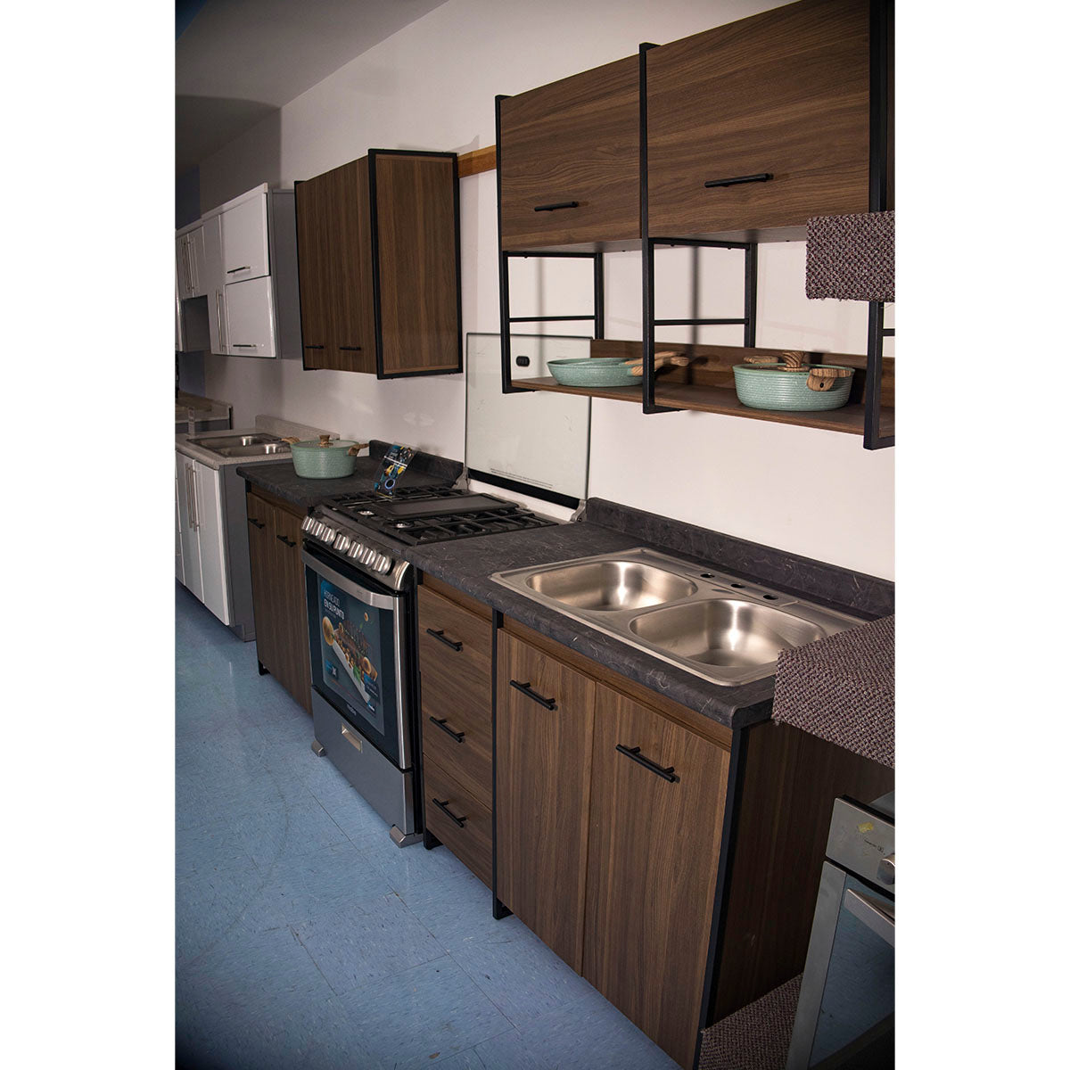 Cocina Integral Corey Nogal 4 Piezas