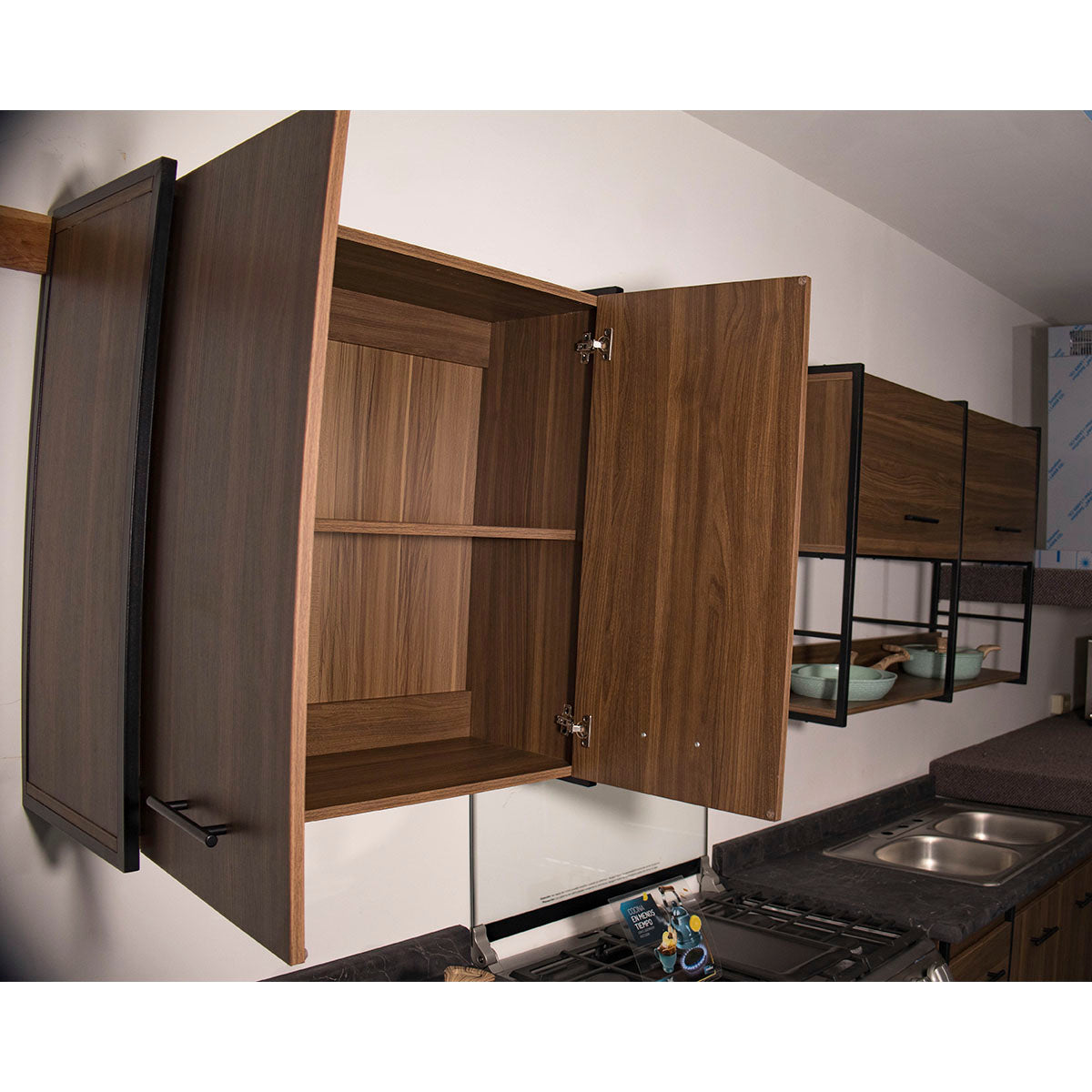 Cocina Integral Corey Nogal 4 Piezas
