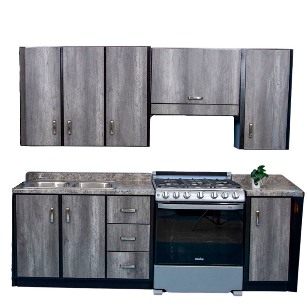 COCINA INTEGRAL TURQUIA GRIS 2.40M 5 PIEZAS