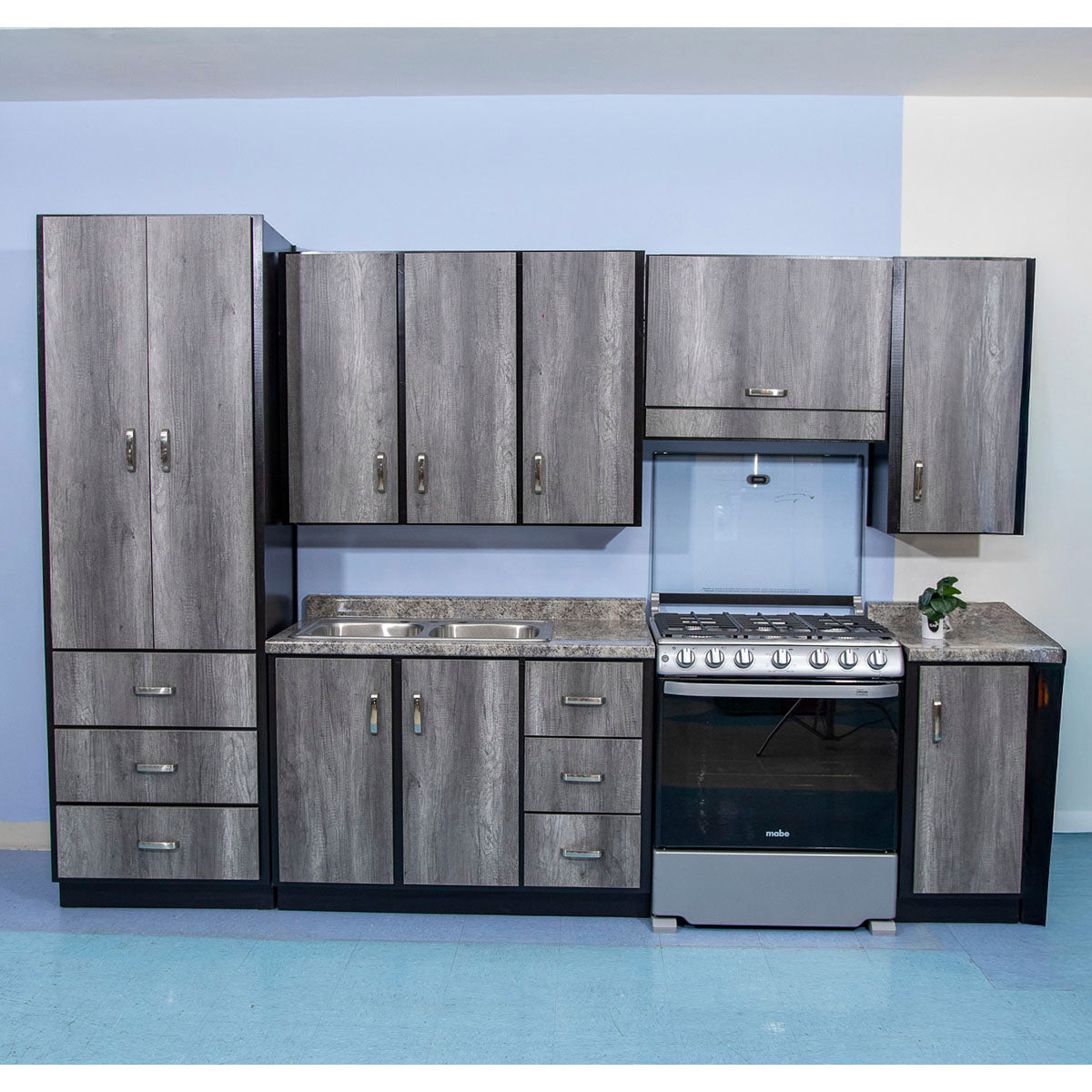 COCINA INTEGRAL TURQUIA GRIS 2.40M 5 PIEZAS