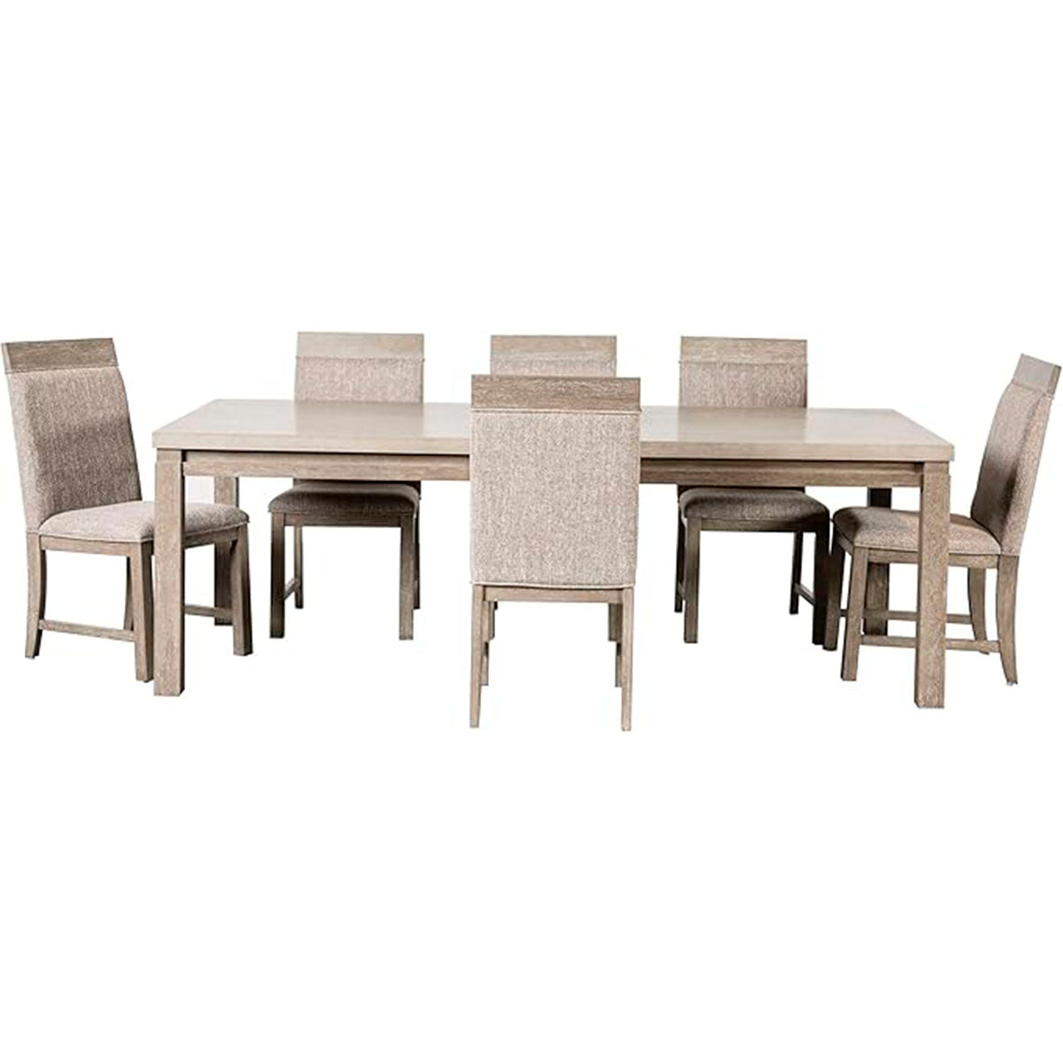 COMEDOR 6 SILLAS GRISTAL GRIS PIEDRA
