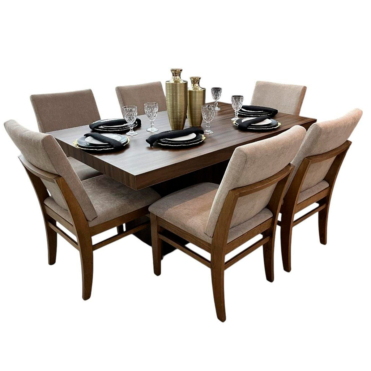 Comedor 6 Sillas Mali Nogal