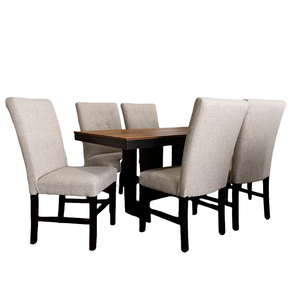 COMEDOR 6 SILLAS PAROTA BEIGE