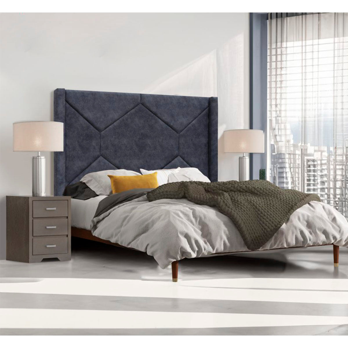 RECAMARA KING SIZE BELGICA GRIS 3 PIEZAS