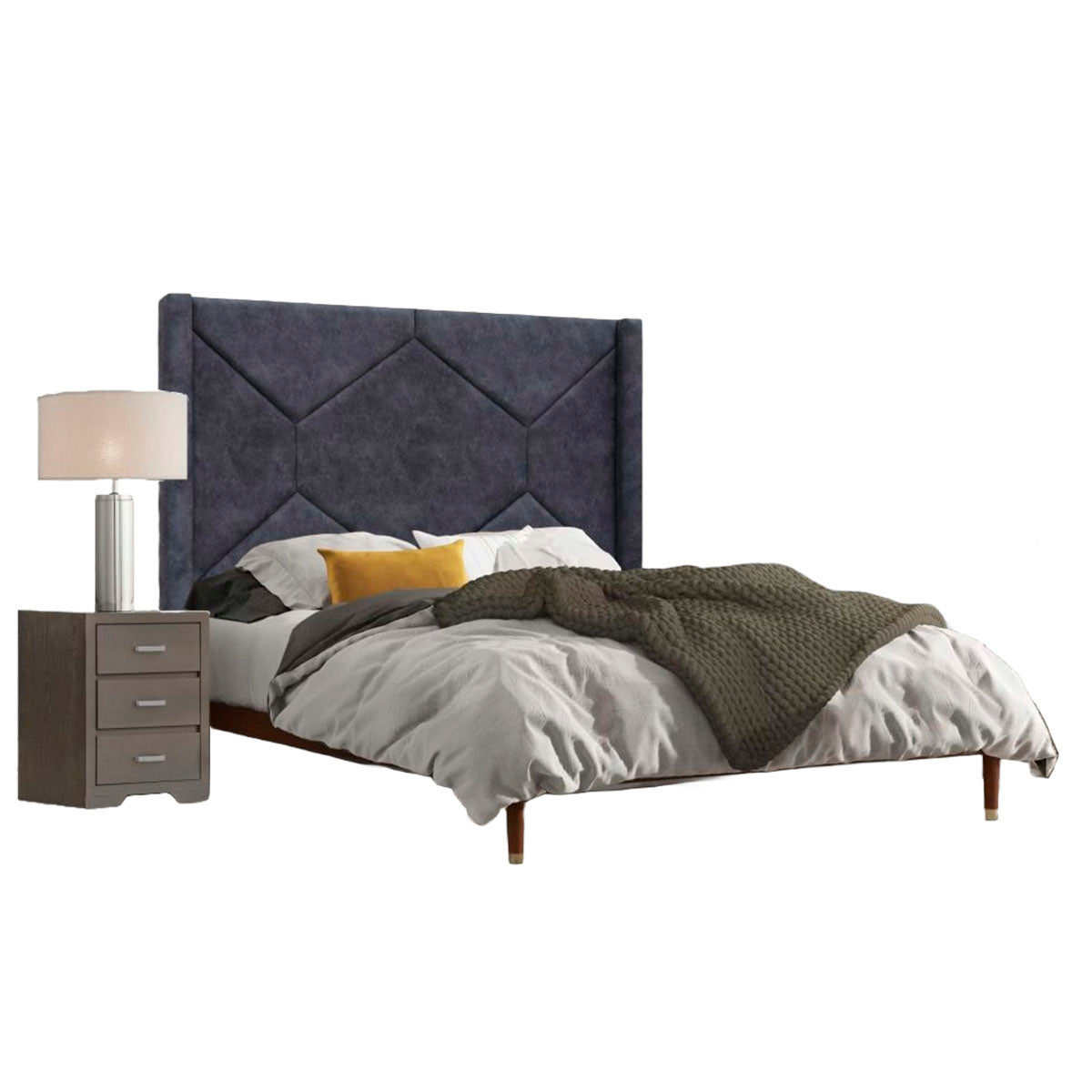RECAMARA KING SIZE BELGICA GRIS 3 PIEZAS