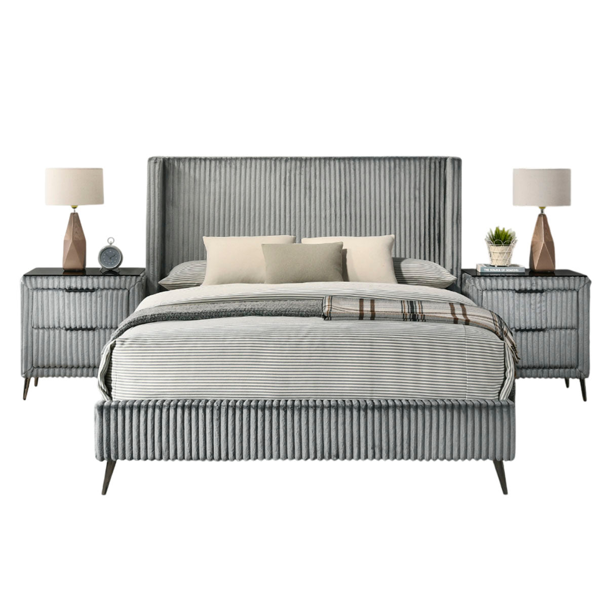 RECAMARA KING SIZE GRAY 4 PIEZAS