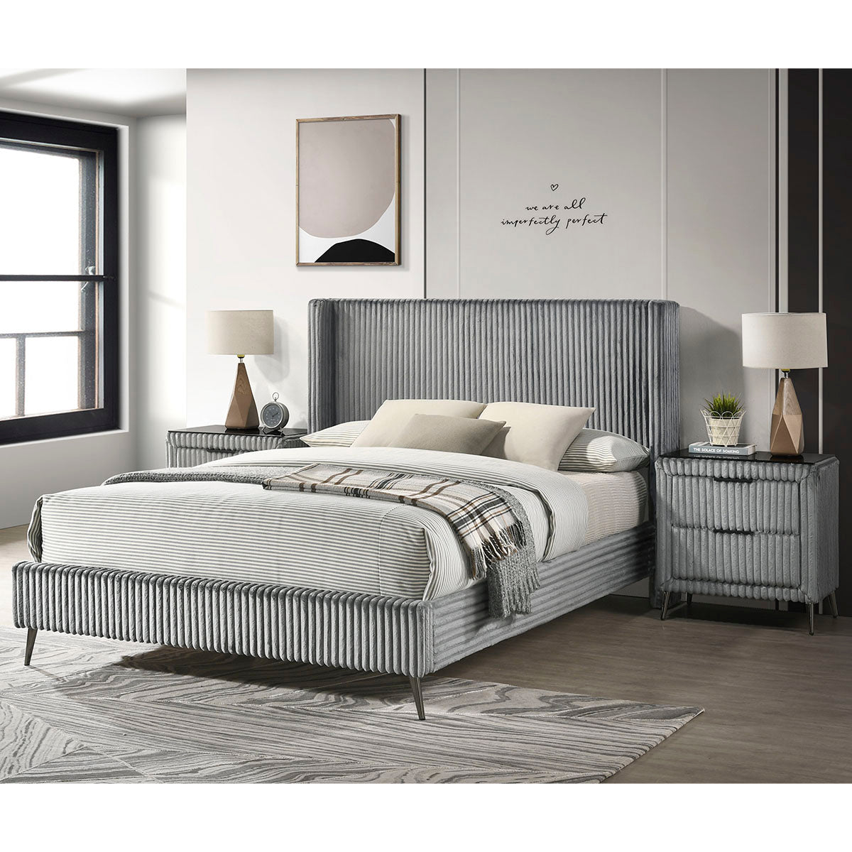 RECAMARA KING SIZE GRAY 4 PIEZAS
