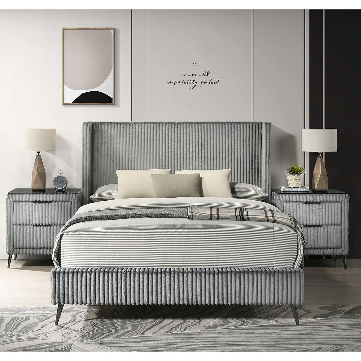 RECAMARA KING SIZE GRAY 4 PIEZAS