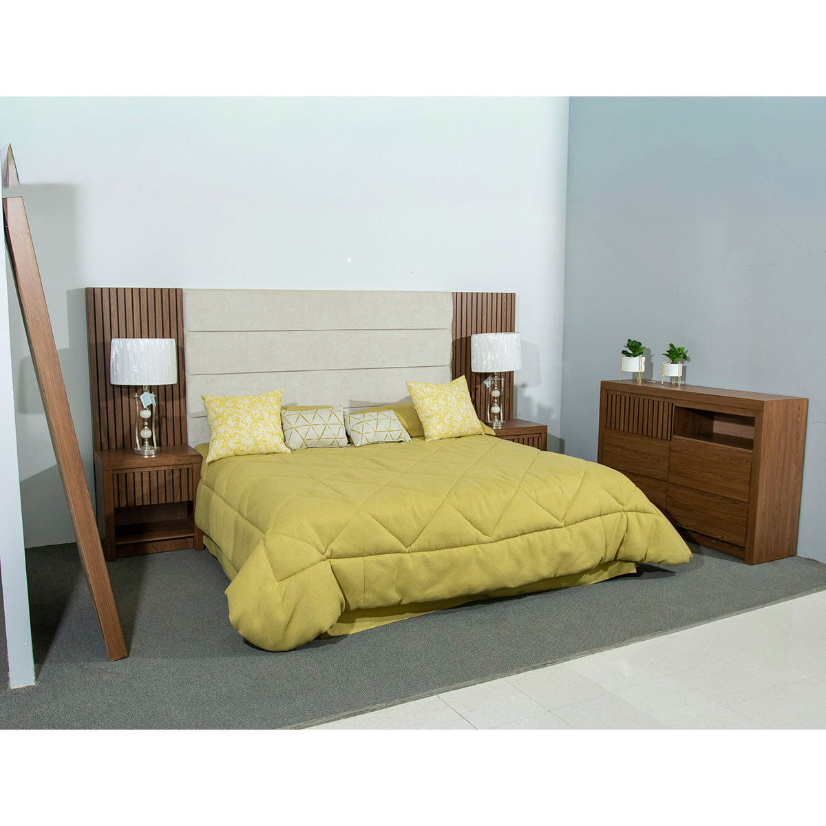 Recamara King Size Lambrin Beige 7 Piezas