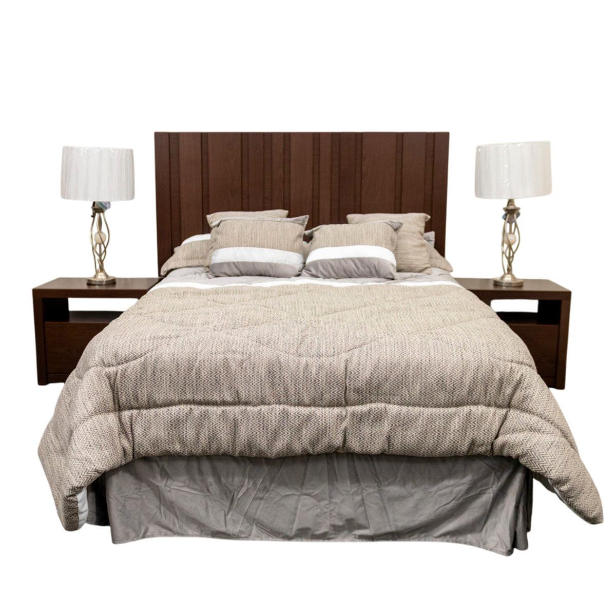 Recamara Matrimonial / Queen Size Bay Nogal 3 Piezas 