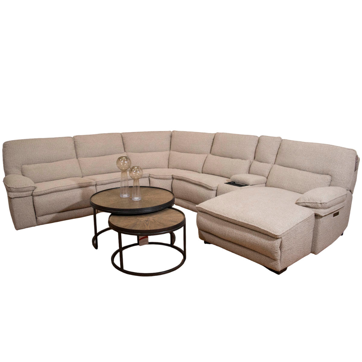 SALA RECLINABLE MODULAR GRAVITY BEIGE ELECTRICA