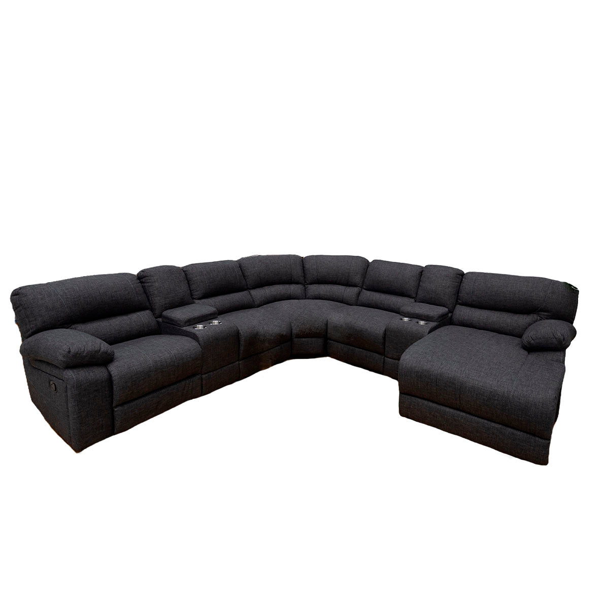 Sala Reclinable Modular Memphis Charcoal 7 Piezas