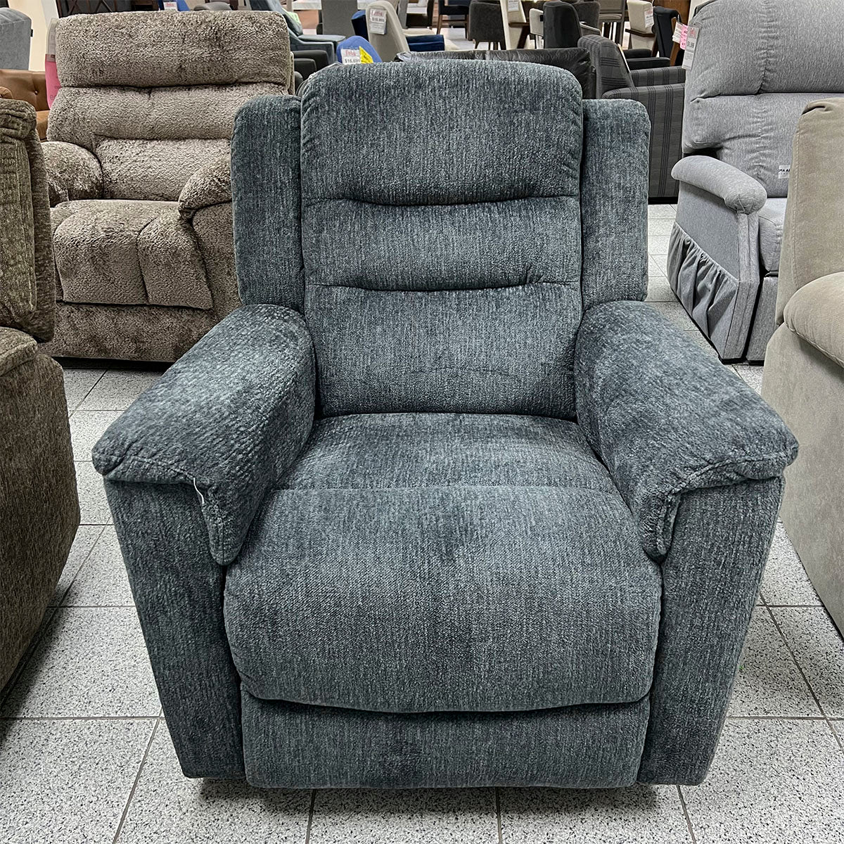 Sillon Reclinable Calgary Gris Giratorio con Mecedora Individual