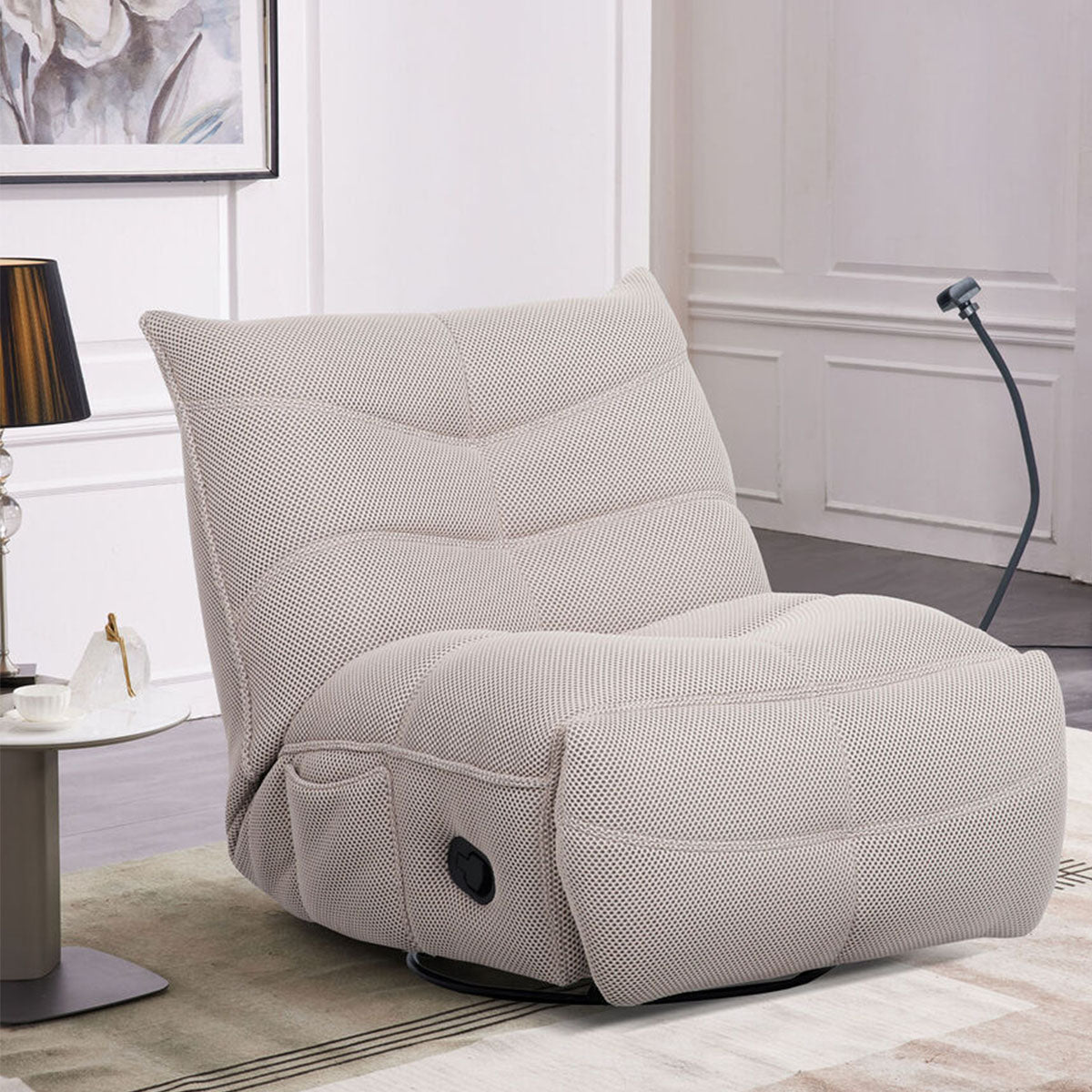 SILLON RECLINABLE BEIGE GIRATORIO INDIVIDUAL