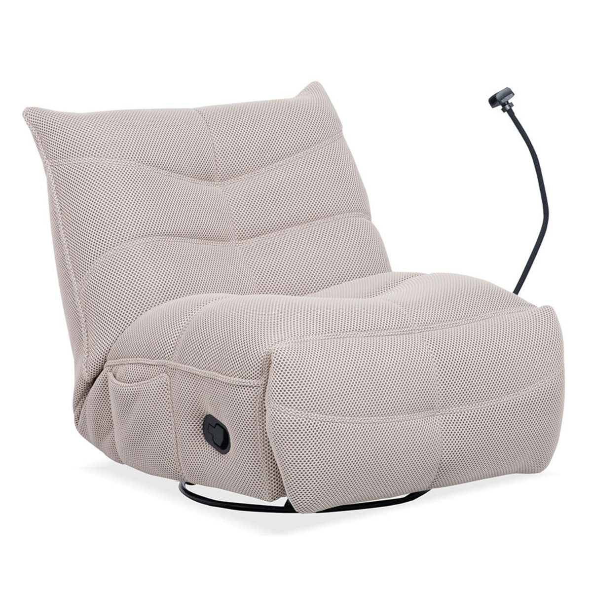 SILLON RECLINABLE GAMMER GIRATORIO CON MECEDORA BEIGE INDIVIDUAL