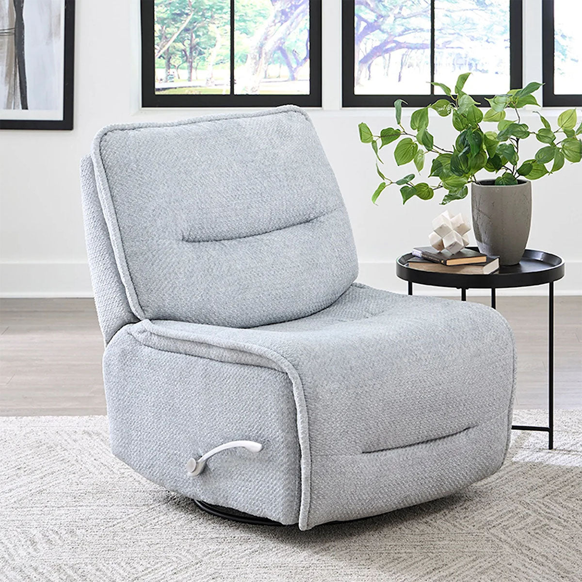 SILLON RECLINABLE GRIS CLARO GIRATORIO INDIVIDUAL