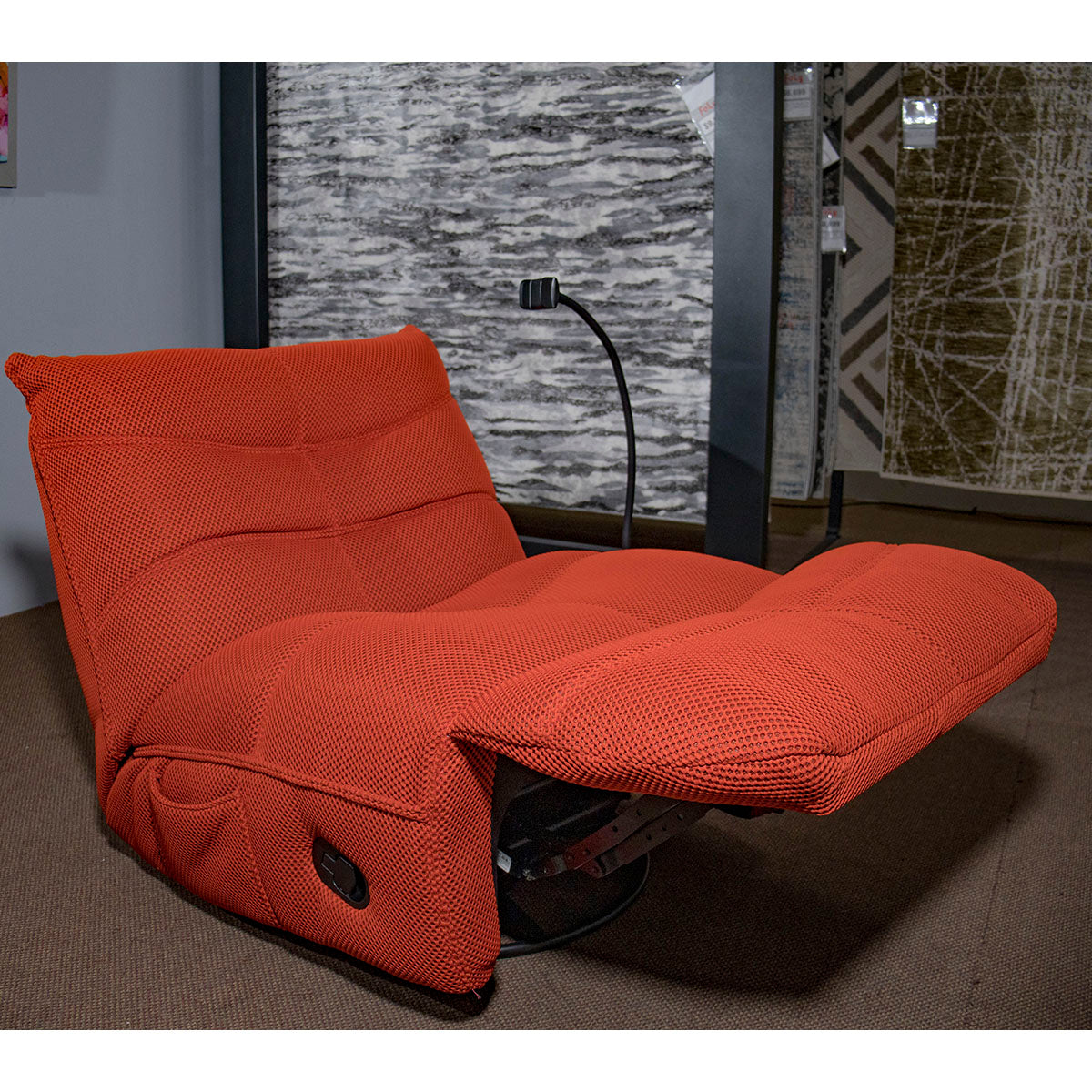 Sillon Reclinable Gammer Giratorio con Mecedora Naranja Individual