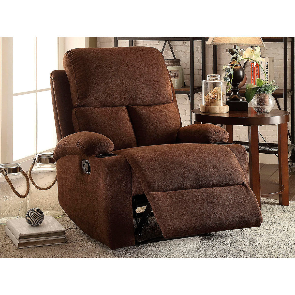 SILLON RECLINABLE ROSIA CHOCOLATE LINO INDIVIDUAL