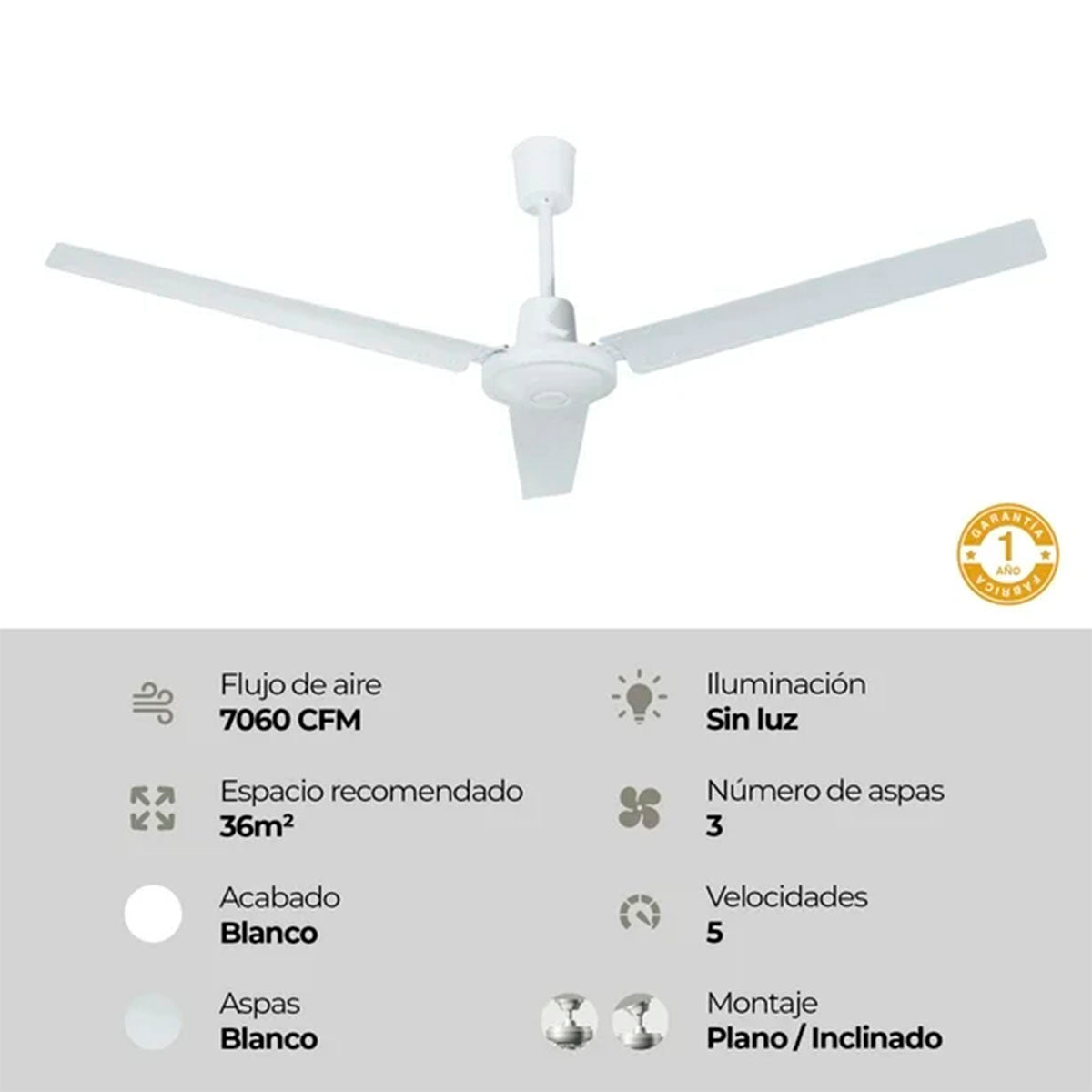 VENTILADOR DE TECHO ARTFAN CALANCO BLANCO 56"